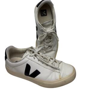 VEJA Esplar White Black Leather Sneakers EU 39 US 8 Sustainable Comfort Designer